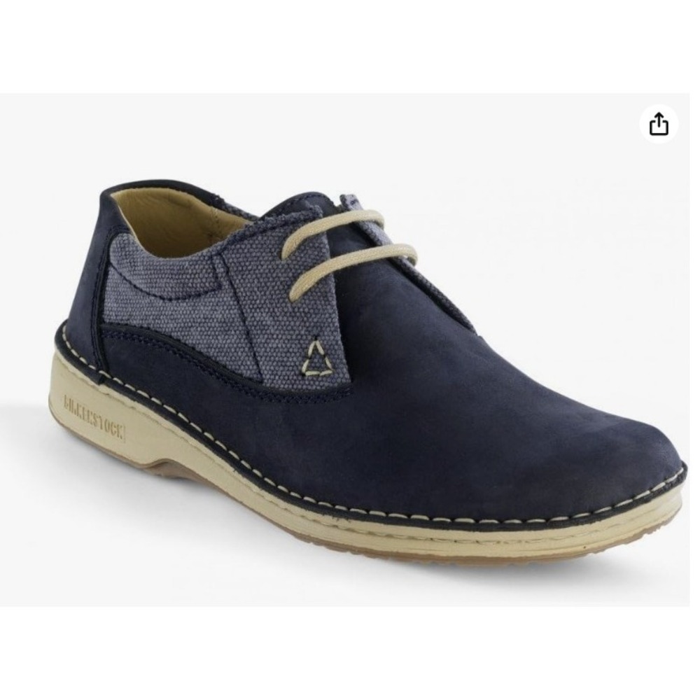Birkenstock Memphis Unisex Blue Suede Leather Oxfords Shoes EU 36 W 5.5-6‎ M 4